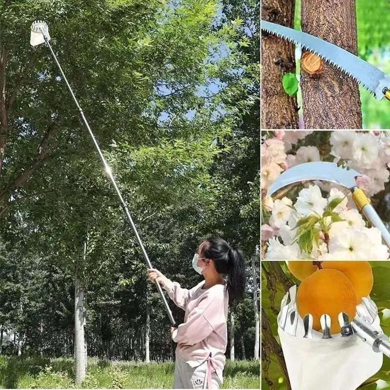 Alat pemotong dahan tinggi teleskopik dan pemetik buah