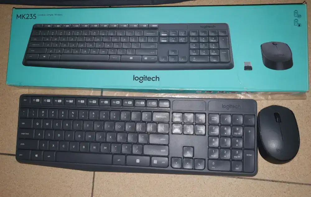 Keyboard Logitech MK235 Wireless normal mulus jarang dipake