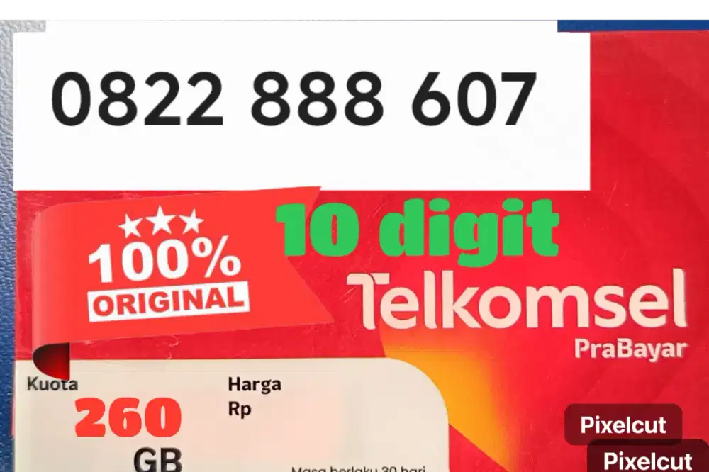 Nomor Cantik 10 digit Simpati Telkomsel
kouta 260 GB 1 Tahun