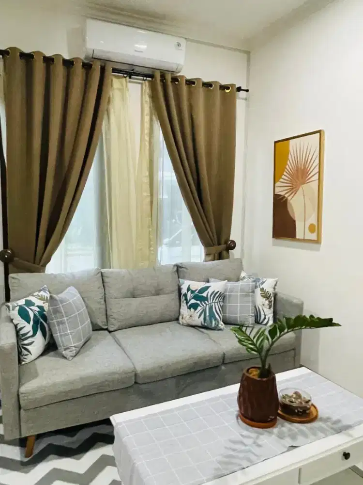 Sofa 3 Seater kain linen katun