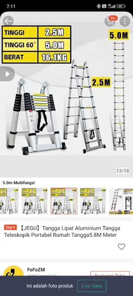 Tangga multifungsi 5 m