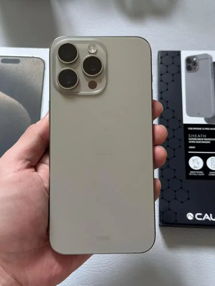 iPhone 15 Pro Max 256GB Natural Titanium – Kondisi Like New | Ex iBox