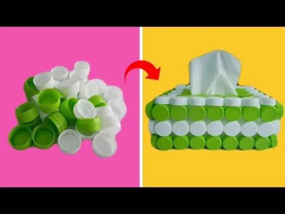 Kotak tisu dari tutup botol