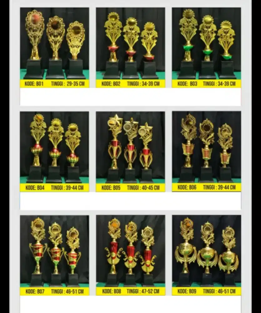 Piala / Trophy plastik dan marmer