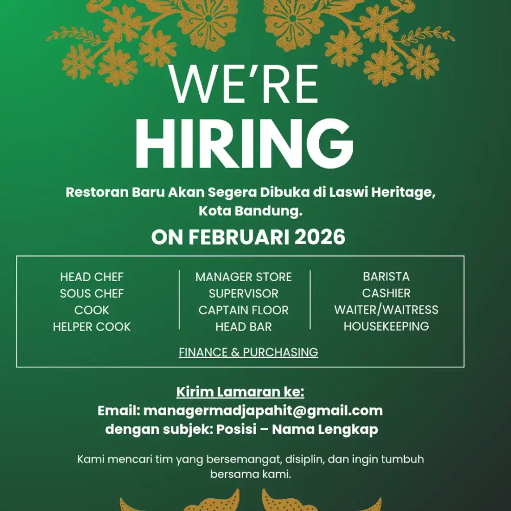 Walk In Interview Restoran Tim