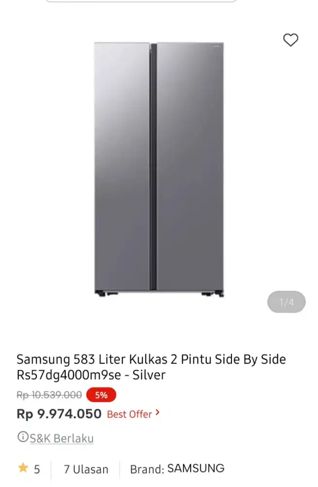 SAMSUNG SIDE BY SIDE KAPASITAS 583L