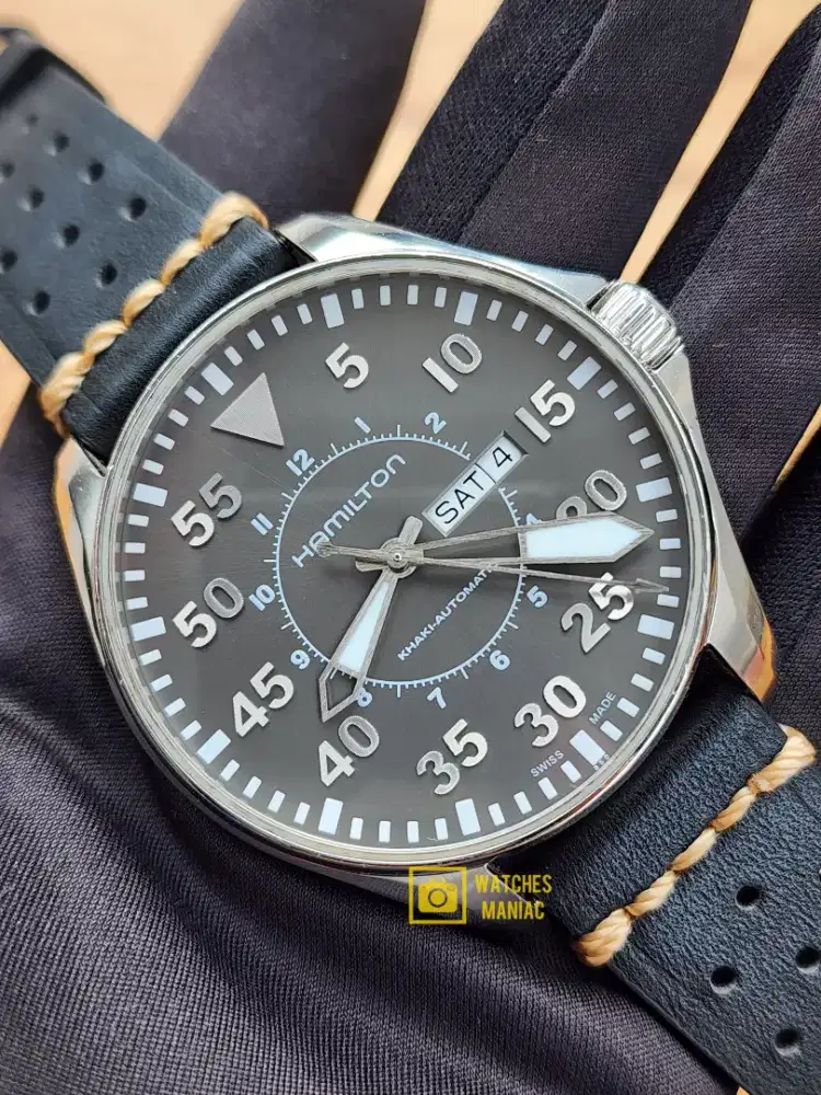 Jam Tangan Original Hamilton Khaki Aviation Pilot Automatic Fulset Box