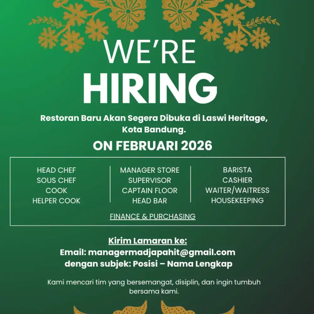 Walk In Interview Restoran Tim