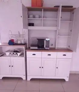 JUAL LEMARI Paige Set Kabinet Penyimpanan Oak - SEcond