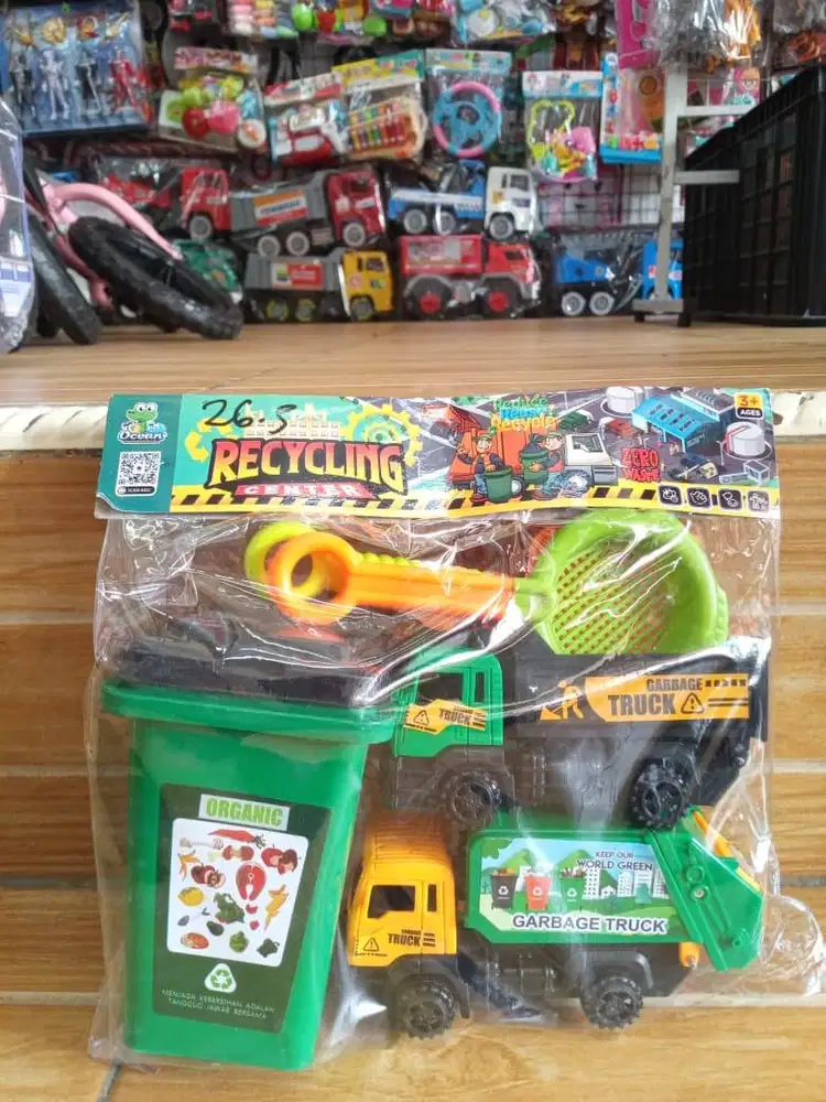 mainan anak set truk sampah