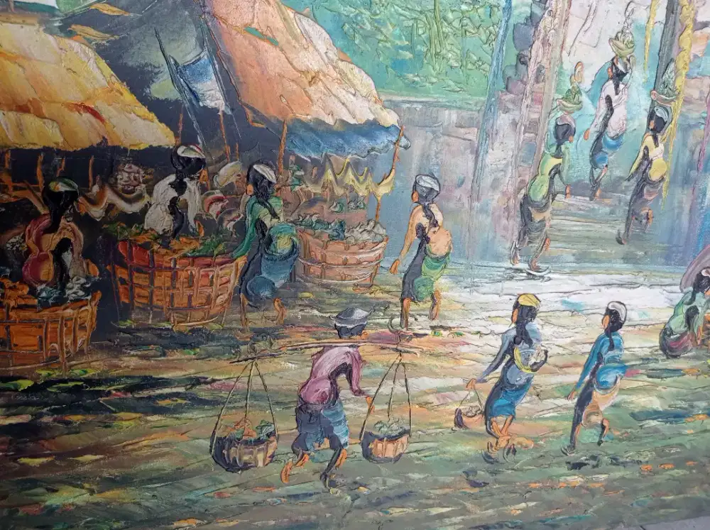 Lukisan Pasar 70x90 cm