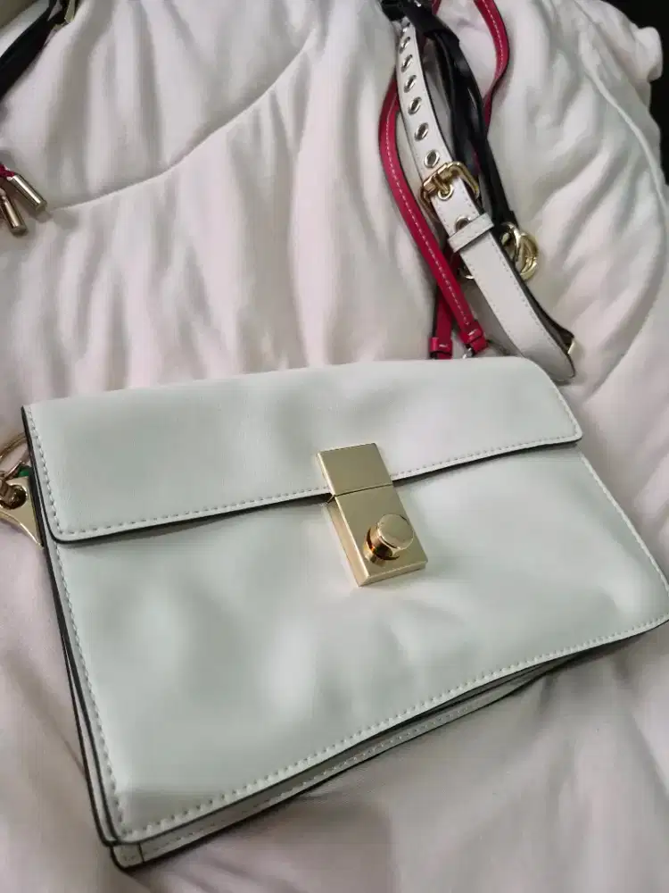 White leather bag