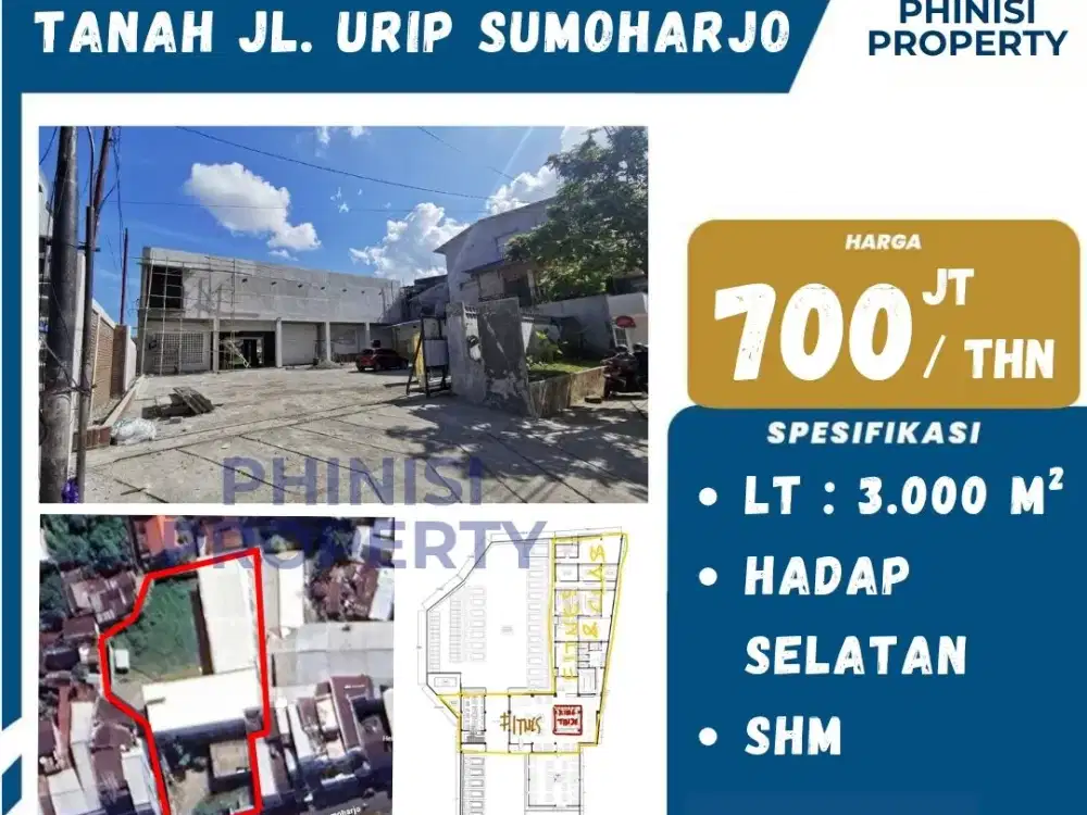 DISEWAKAN KAVLING DI URIP SUMOHARJO COCOK BUAT BUKA CAFE ATAU RESTORAN