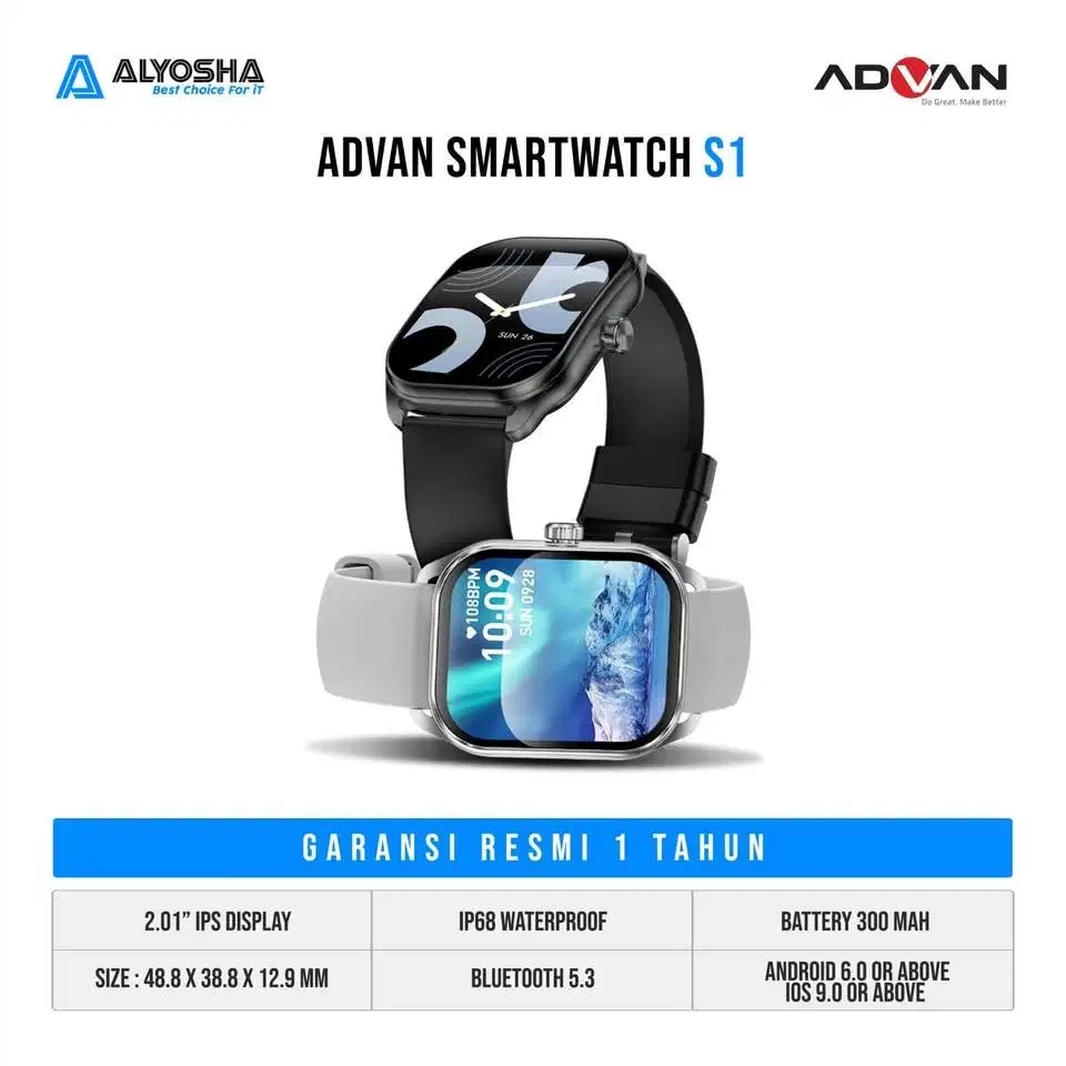 Smartwatch Advan S1 new Edition , Garansi Resmi Advan Indonesia
