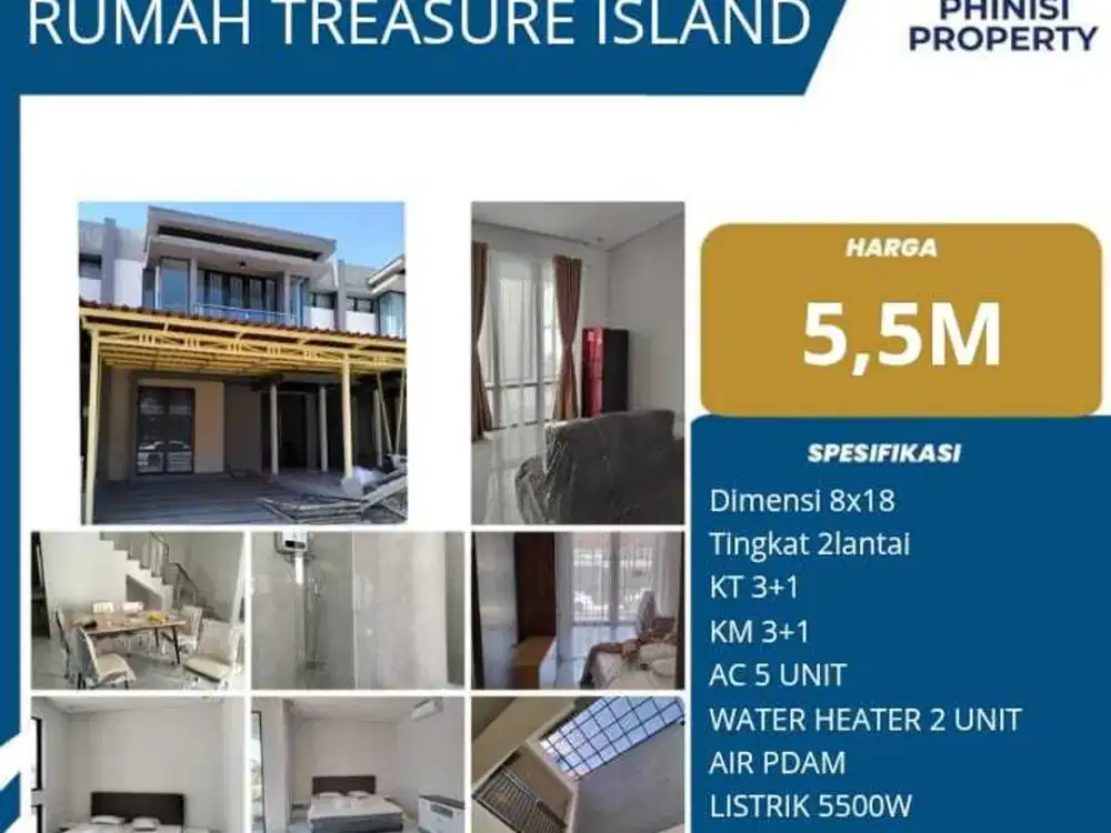 Dijual Rumah Full Furnish Treasure Island Citraland City CPI