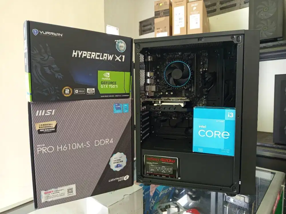 CPU Desain Intel Core i3 12100F With GTX 750Ti 4GB GDDR5 All New