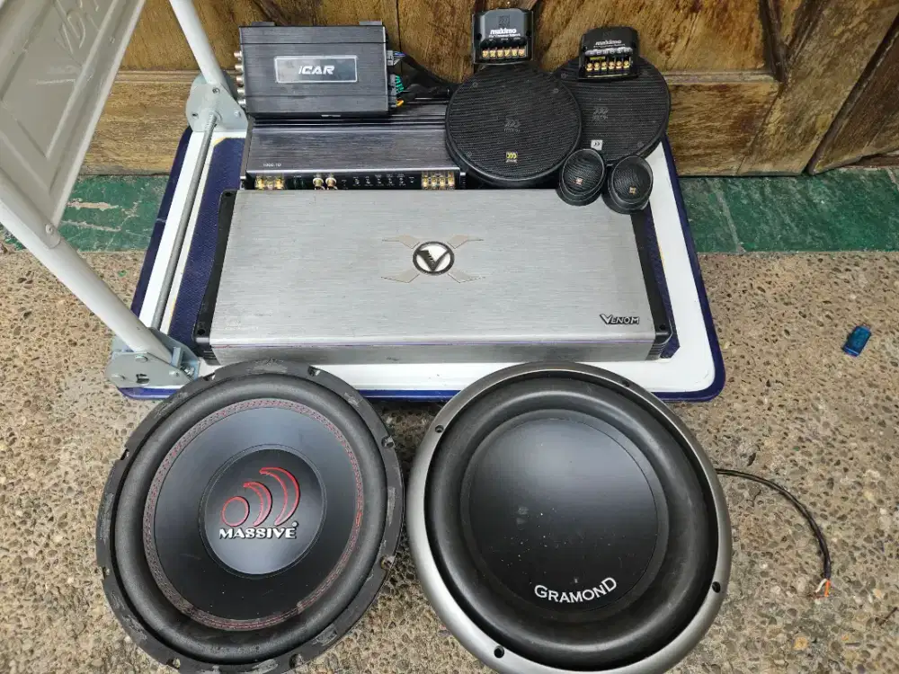 Set Audio Mobil DSP Power Ampli Speaker Subwoofer