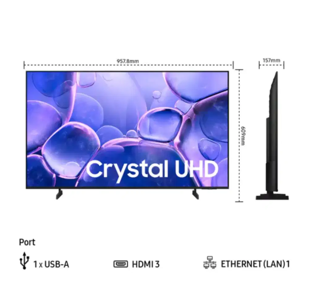 Samsung 43 SmartTV 4K UHD Netflix YouTube Digital Garansi BARU U8000F