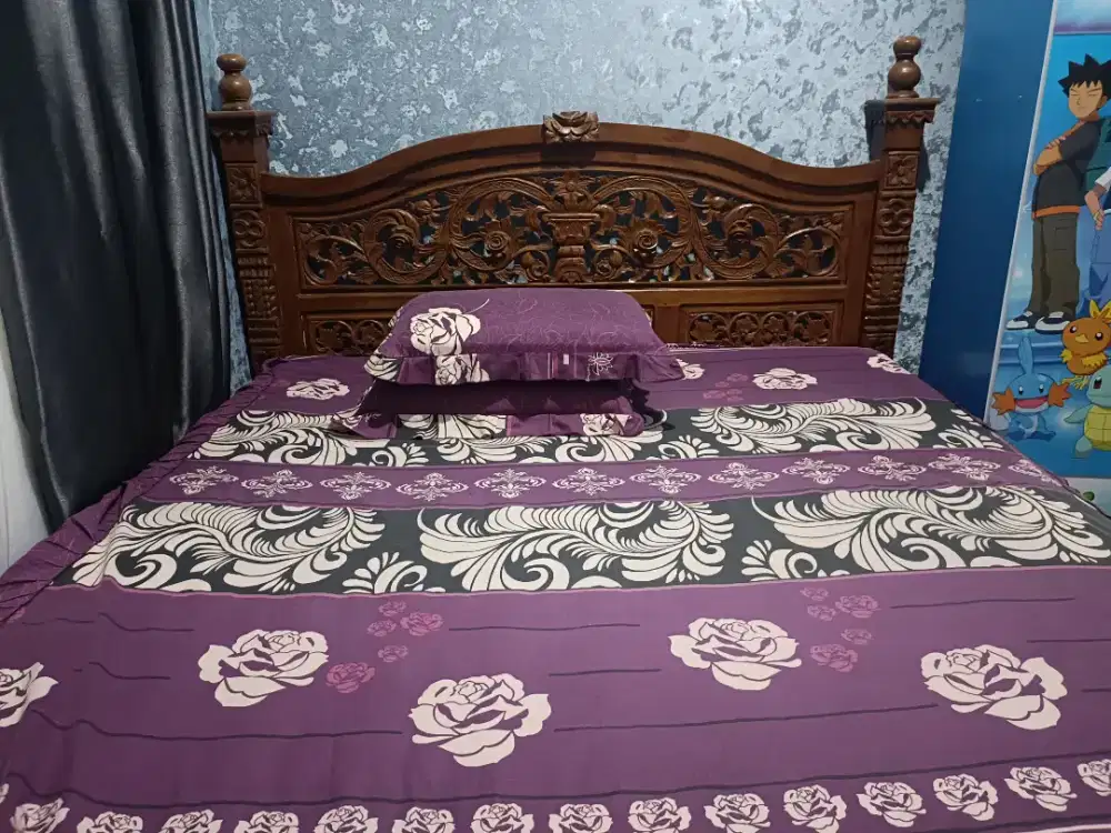 Tempat Tidur Jati ukuran 6 kaki