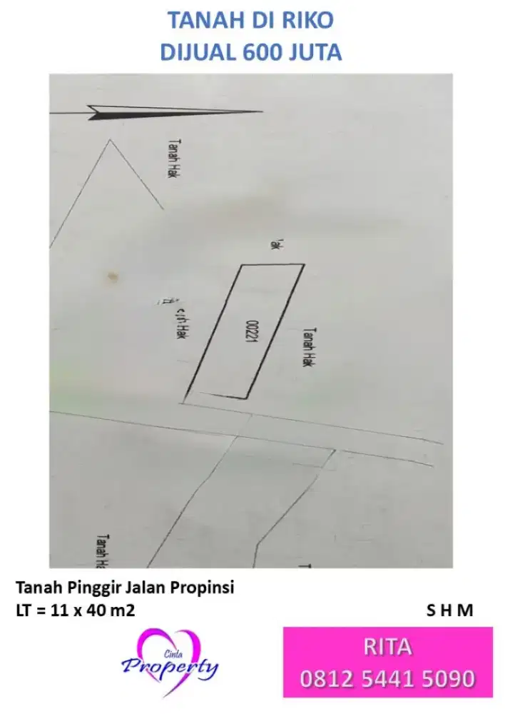DIJUAL TANAH DI RIKO