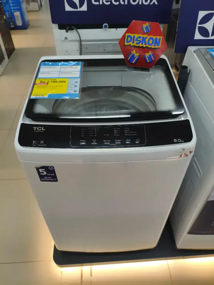 Promo Mesin Cuci TCL 8 KG Top Load Cicilan Tanpa DP gratis 2x cicilan