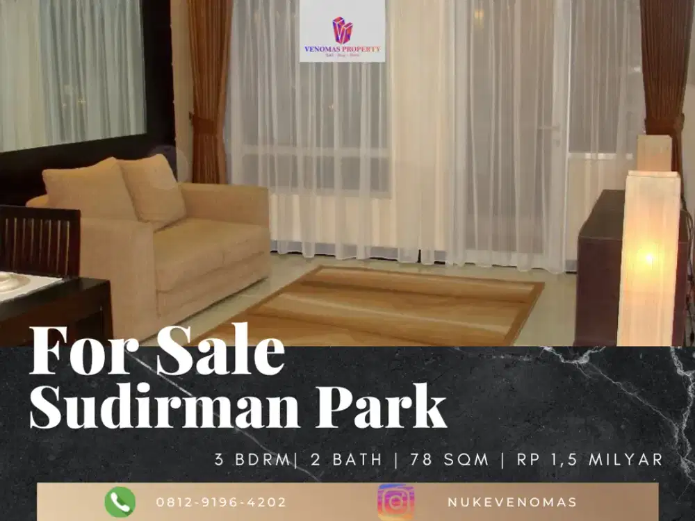Dijual Apartment Sudirman Park 3br Full Furnished Low Floor