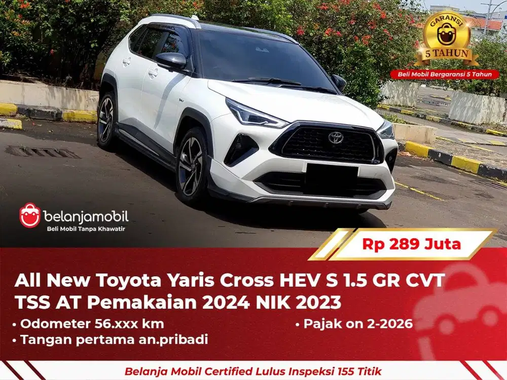 [ GARANSI 5TH ] Toyota Yaris Cross HEV S 1.5 GR CVT TSS AT 2023 2024