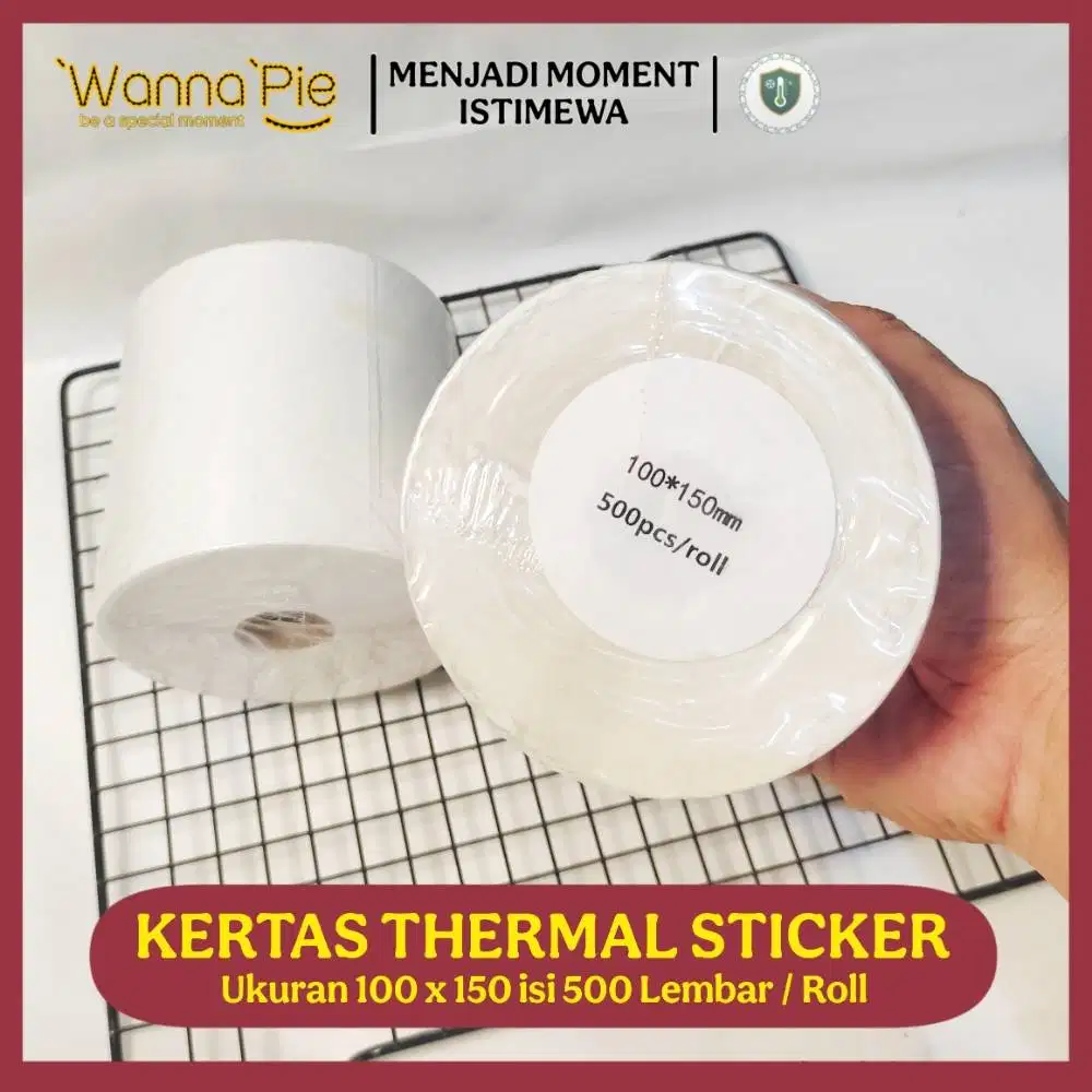Kertas Thermal Sticker Label Resi 100x150mm isi 500 Lembar per Roll