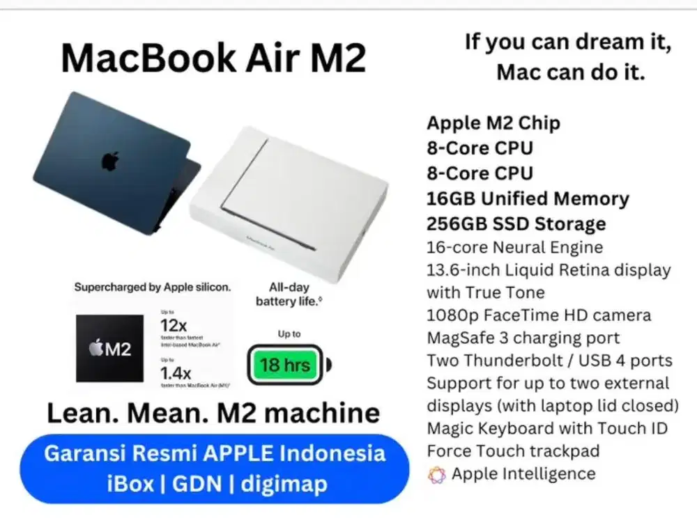 Macbook air m2 new bnib garansi resmi