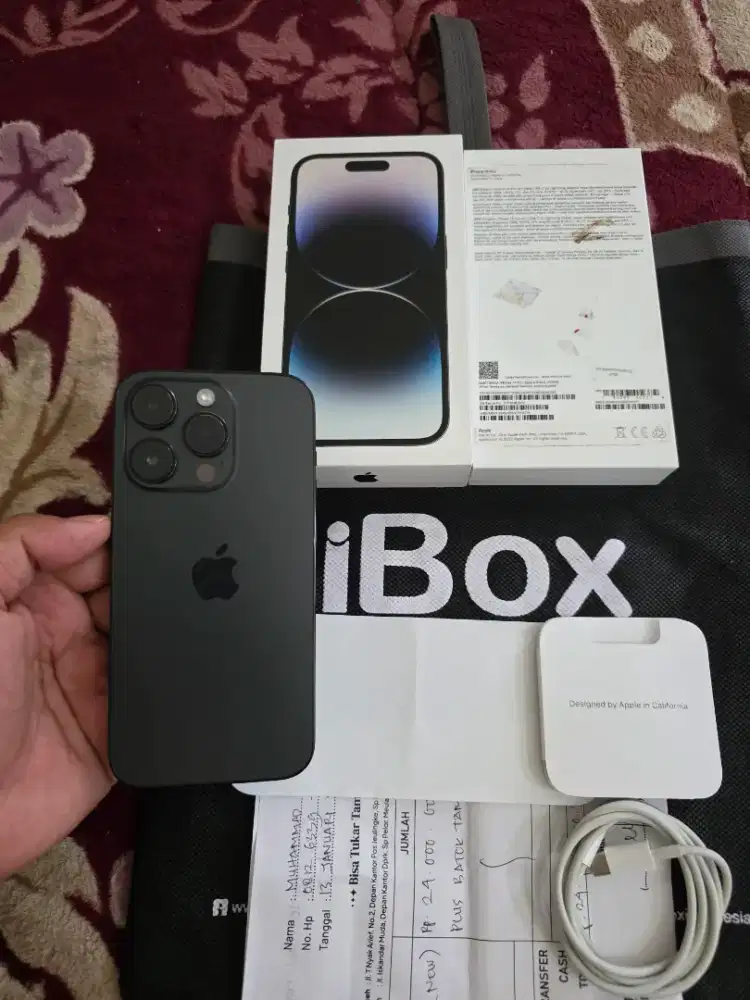iphone 14 pro 256gb resmi iBox,mulus like new,fulset original,istimewa