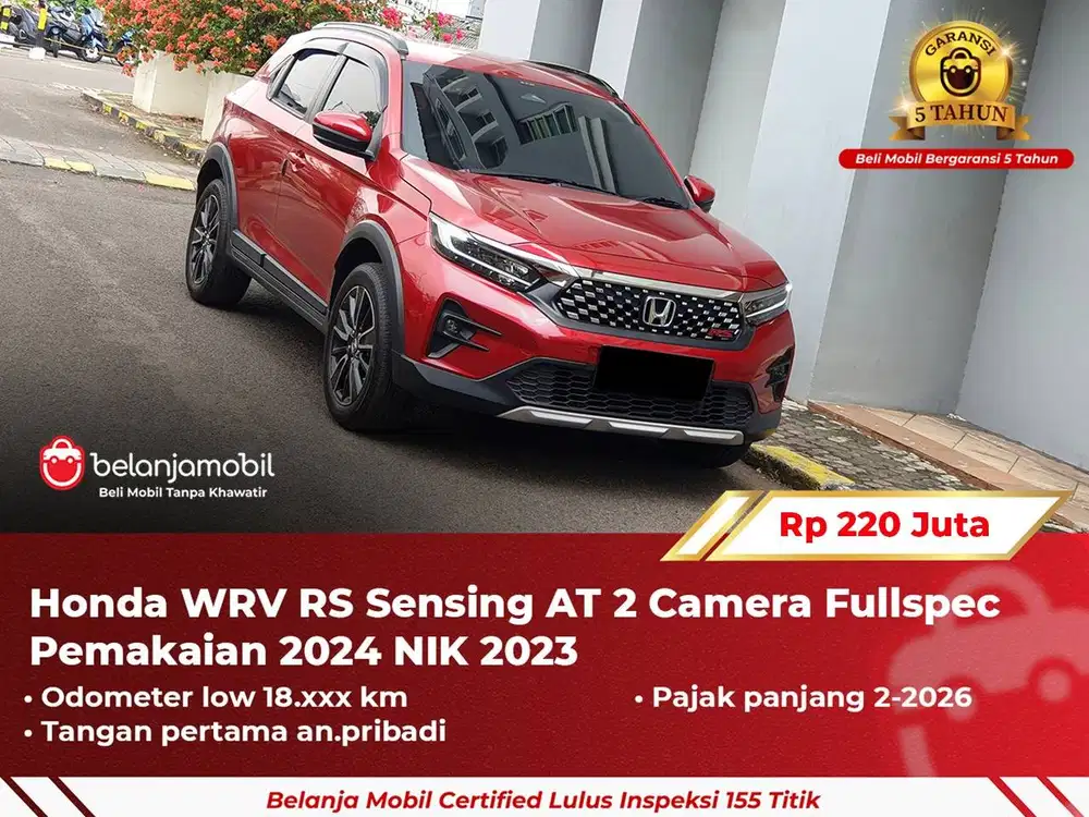 [ GARANSI 5TH ] Honda WRV WR-V WR V RS Sensing Fullspec 2023 2024