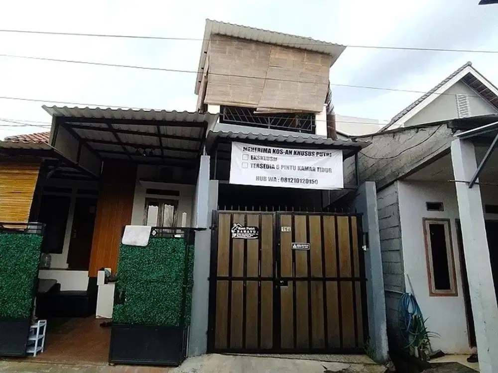 RUMAH 2LT KOST PUTRI 7 KAMAR DI DEPOK, FULL FURNISH, FULL TERISI, DEKAT MALL DTC & TOL SAWANGAN