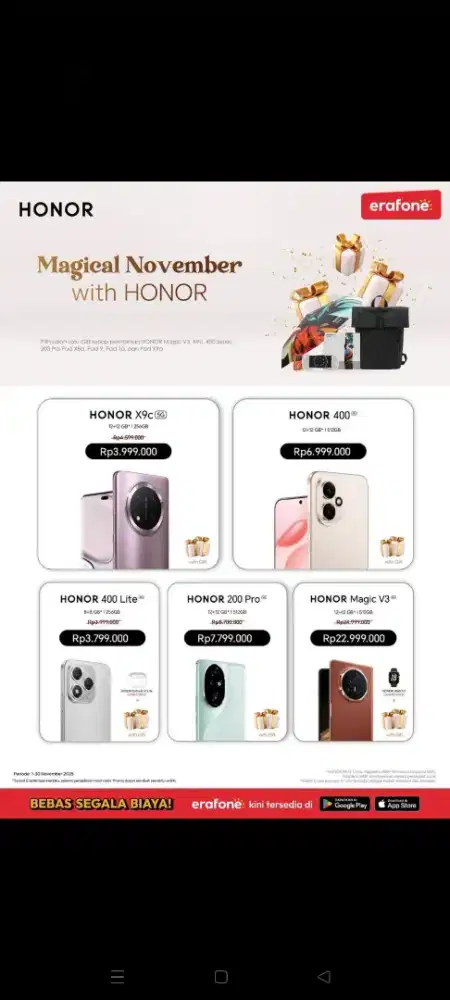 handphone dan tab honor