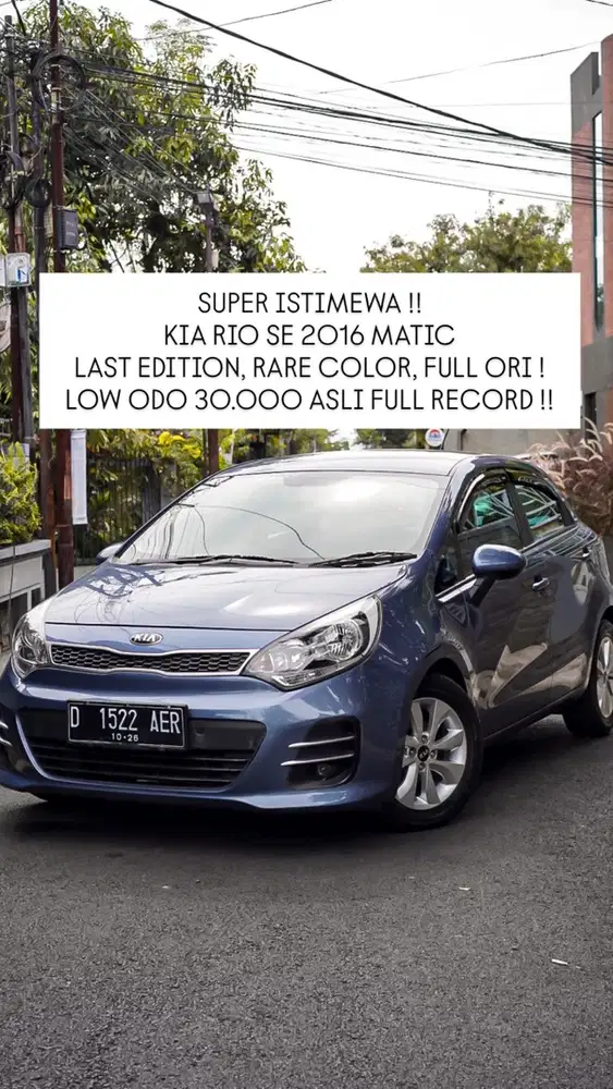 KIA RIO SE 2016 MATIC SUPER LOW KM ISTIMEWA PLAT D FULL ORIGINAL ANTIK