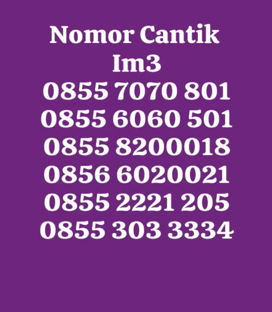 IM3/NOMOR CANTIK INDOSAT