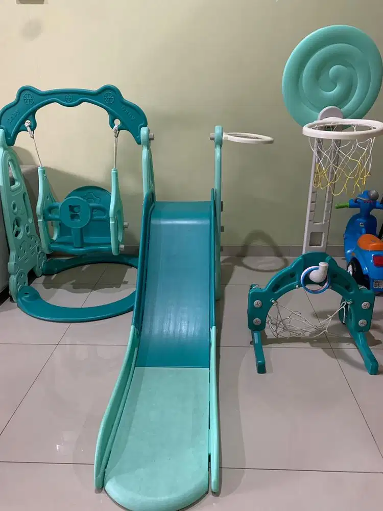 Dijual set playground anak (ayunan, perosotan, ring basket, gawang)