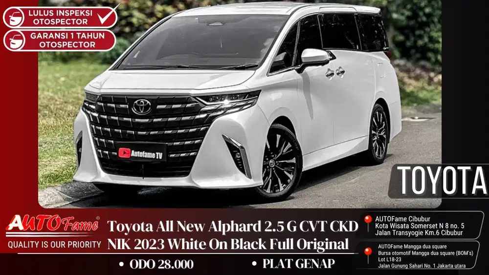 Toyota All New Alphard 2.5 G CVT CKD NIK 2023 White On Black