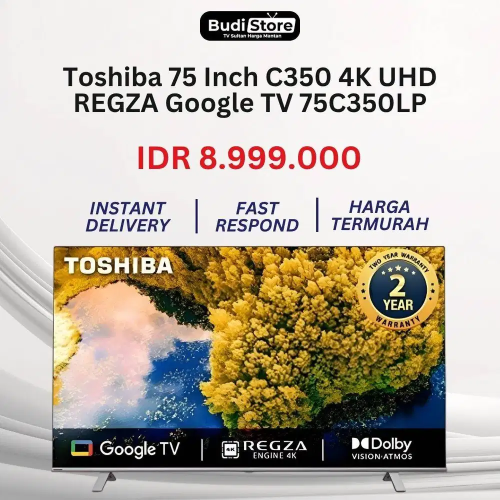 Toshiba 75 Inch C350 4K UHD REGZA Google TV 75C350LP