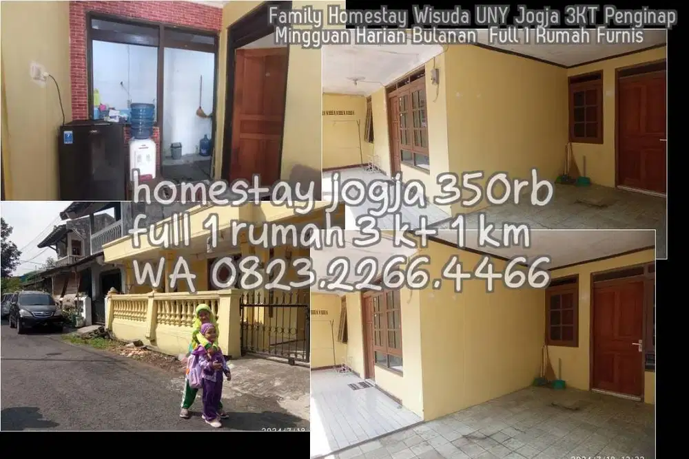 Family Homestay Wisuda UNY Jogja 3KT Penginap Mingguan Harian Bulanan