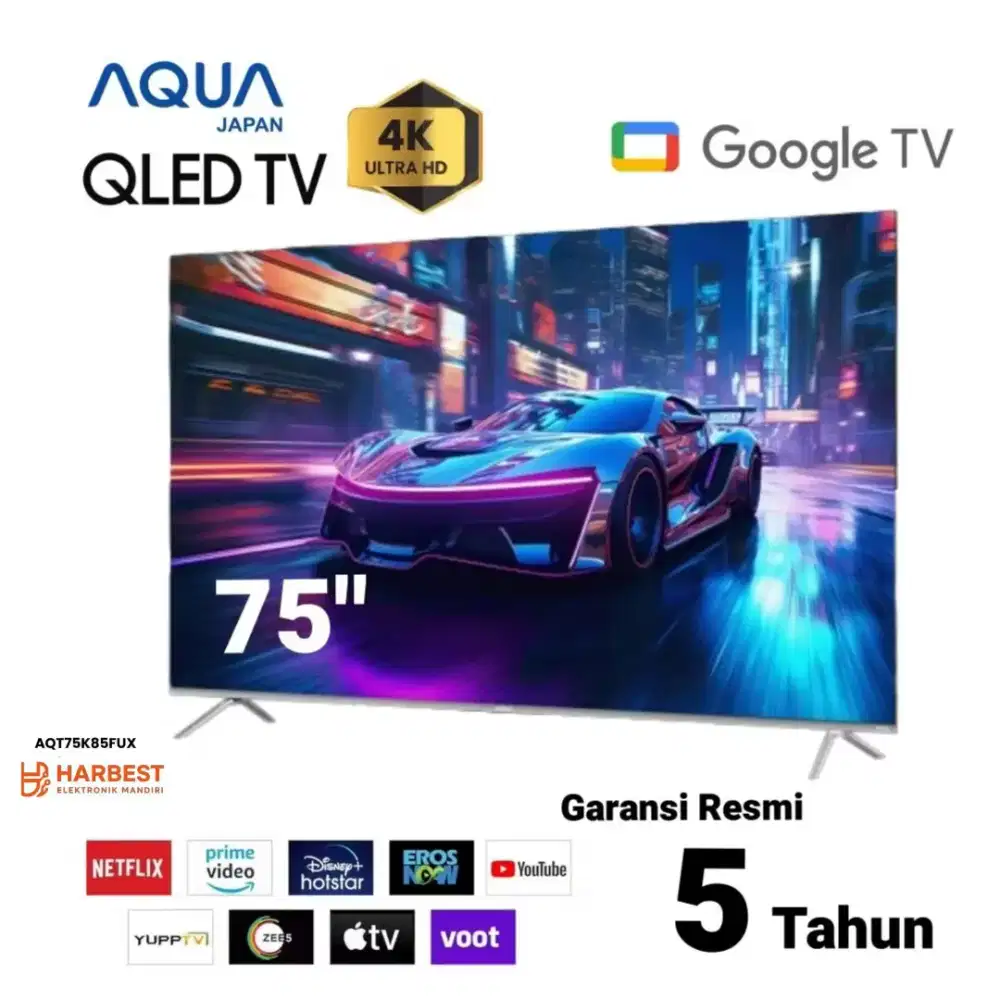 AQUA Japan QLED 4K Google TV 75 Inch Dolby Atmos AQT75KF85FUX HDR10+