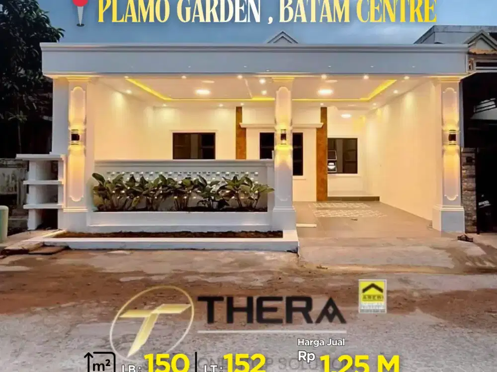 Dijual rumah cantik siap huni di Plamo Garden, Batam Center