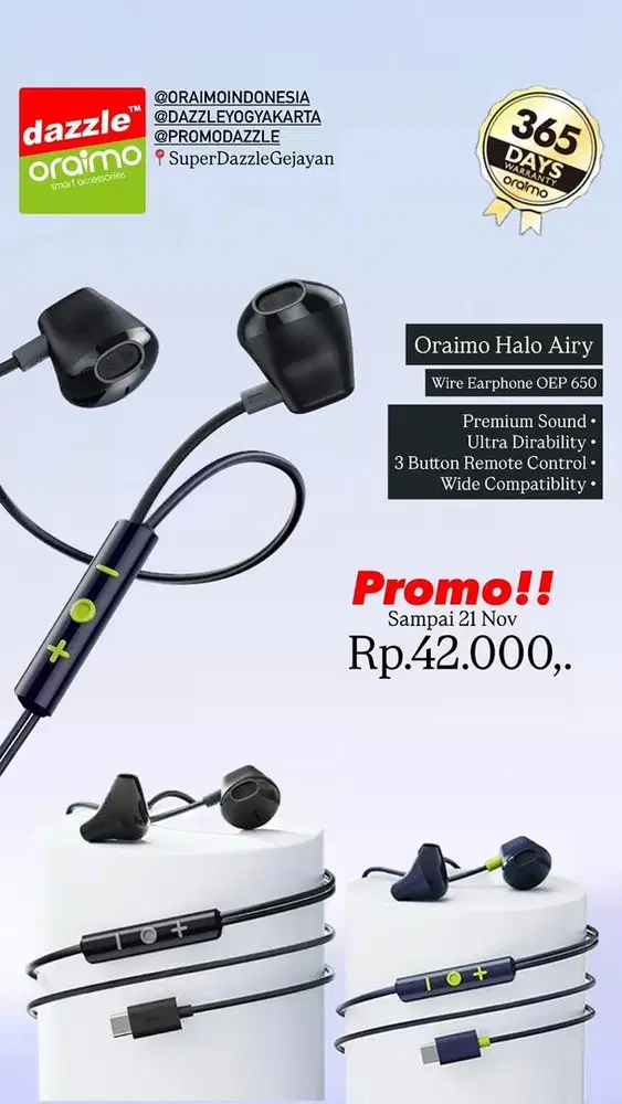 Headset Oraimo Type C OEP-650