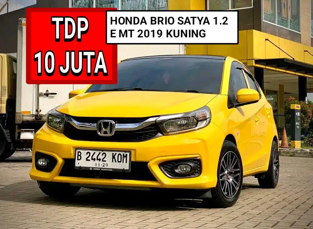 HONDA BRIO 1.2 E MANUAL 2019 KUNING PROMO MURAH DP MINIM 10 JUTA
