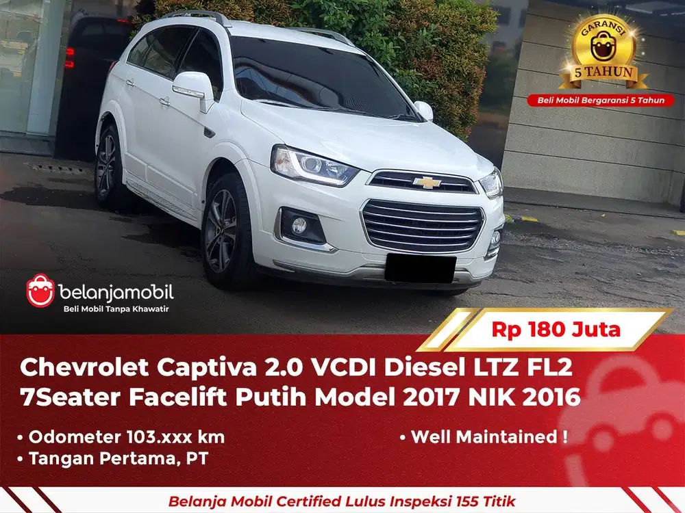 [ RAWATAN ] Chevrolet Captiva VCDI Diesel LTZ 7Seater 2016 2017 Putih
