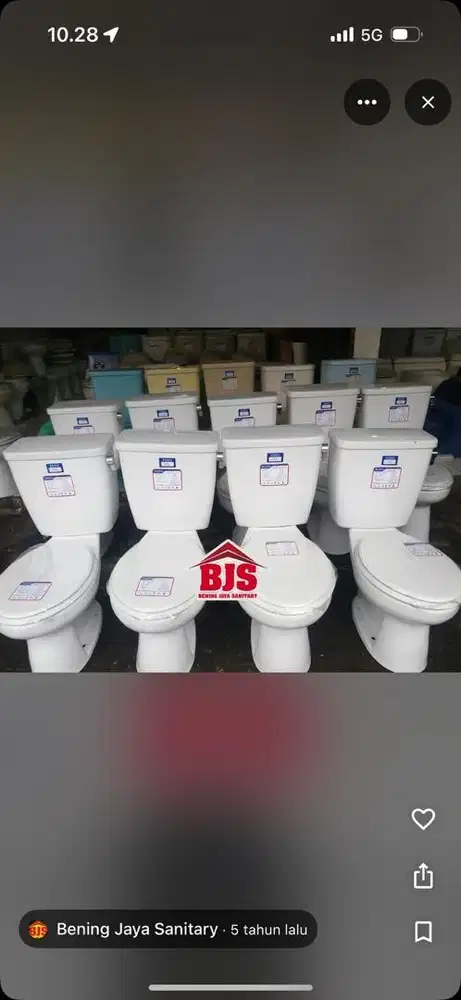 Kloset duduk toto engkol samping putih