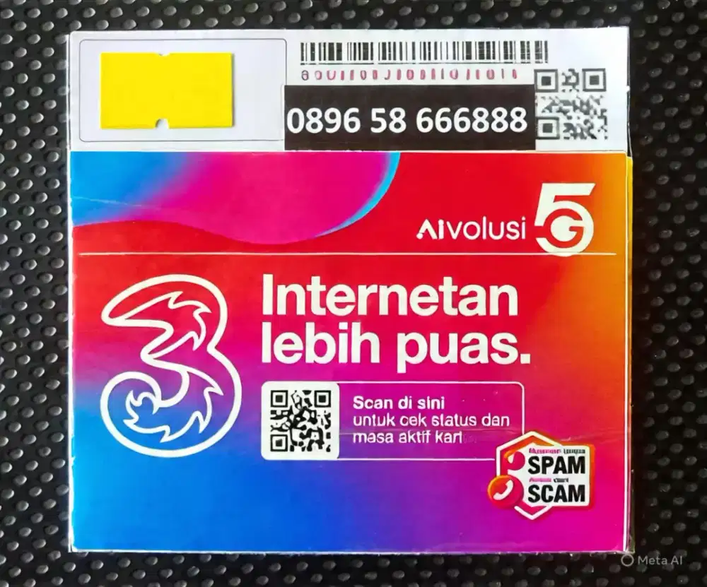 (bisa COD) Nomor Cantik Kartu TRI INDOSAT Hoki DOBEL TRIPEL 666888 #09