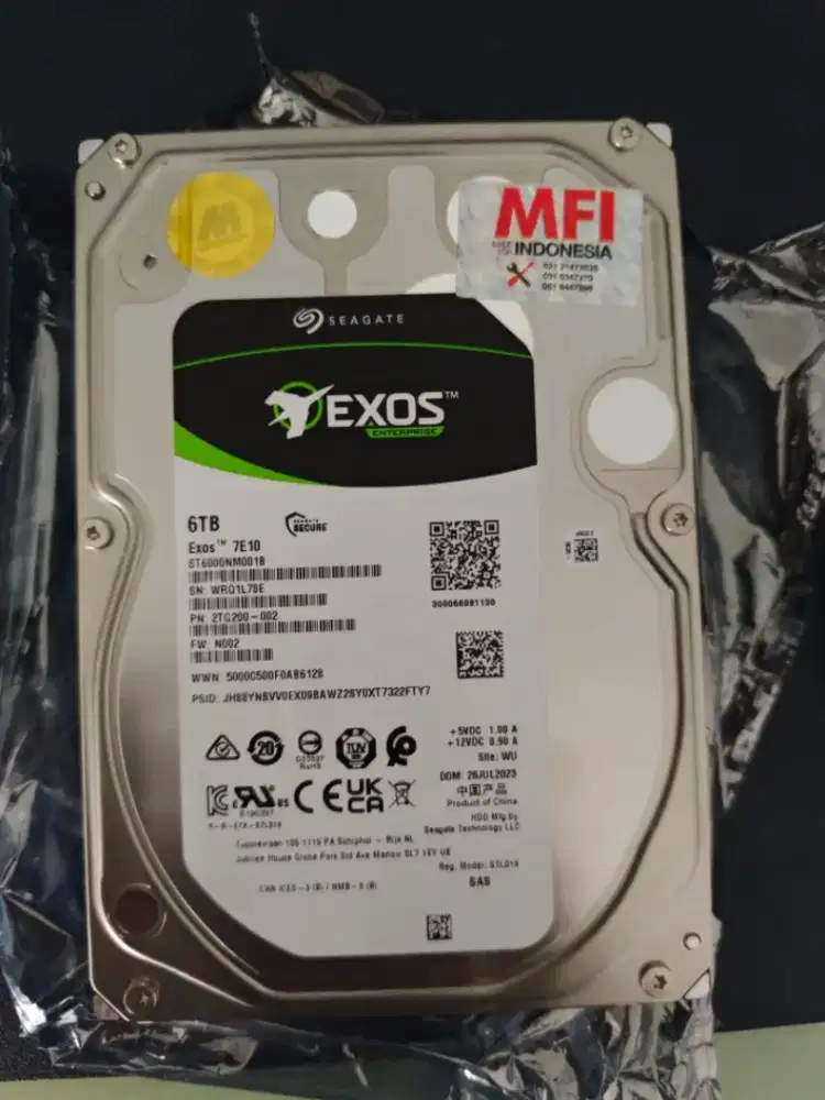 Seagate EXOS 7E10 HDD / Hardisk Enterprise 6TB SATA SAS 7200RPM