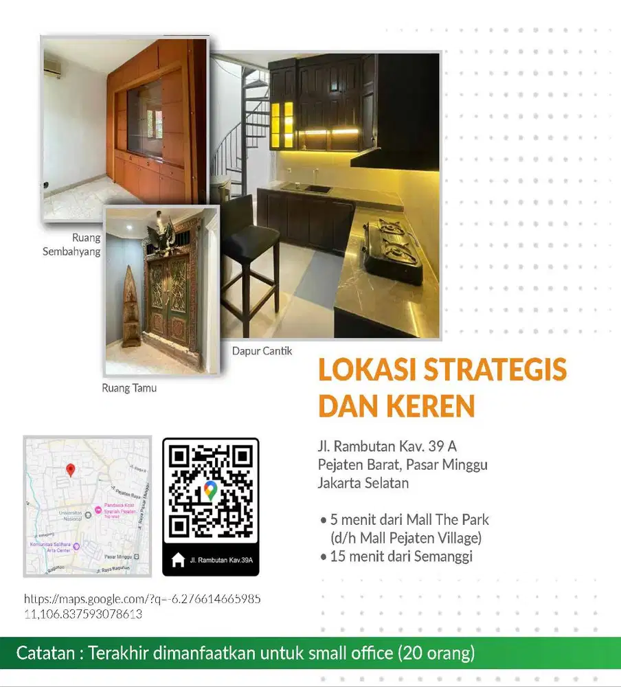 Dikontrakan Rumah tinggal, klasik, asri, adem / Small Office