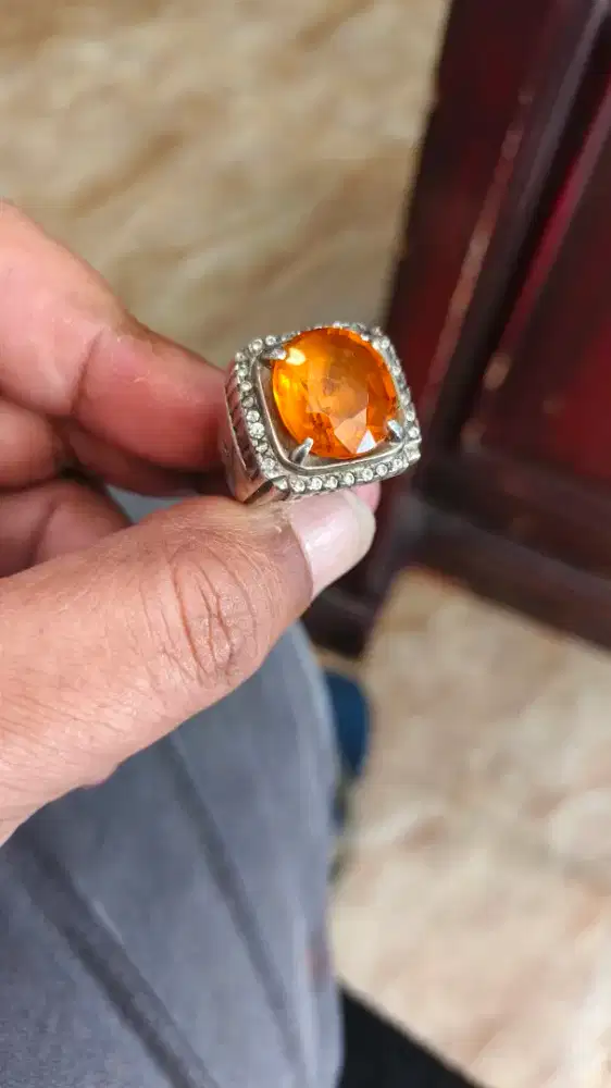 Natural citrine ring perak uk 21