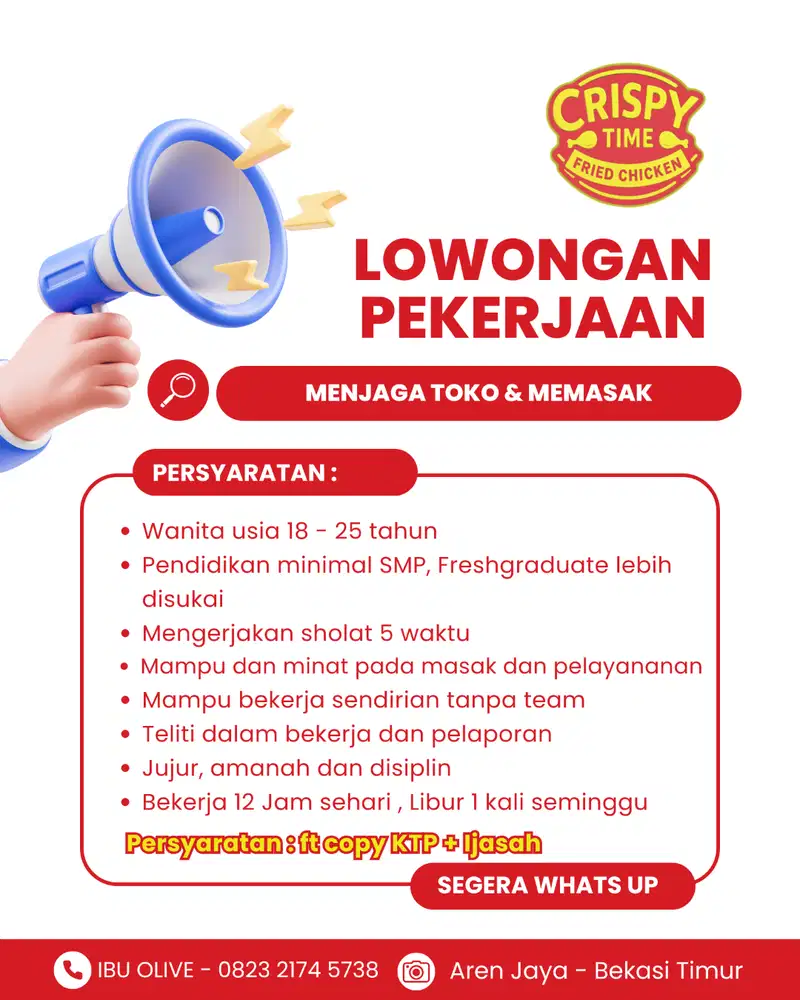 PENJAGA TOKO & MEMASAK